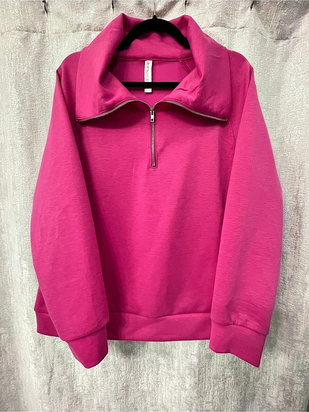 Dear Scarlett Hot Pink Oversized Quarter Zip Pullover 2X Boutique”.